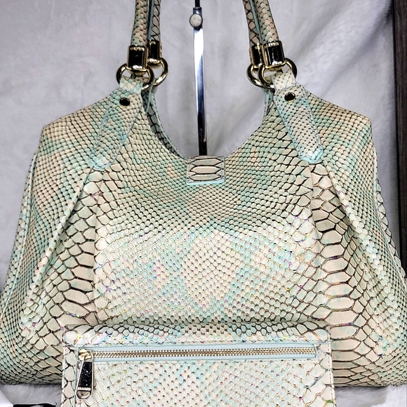 ☆ Brahmin 2 PCS SET Matching Designer Rare Shoulder Bag Purse + Wallet - Picture 2 of 16